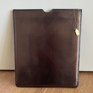 Burberry Dark Brown Leather Tablet Sleeve